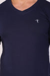 T.T. Men Slim Fit V-Neck T-Shirt Solid Pack Of 3 Navy::Trqs::Teal