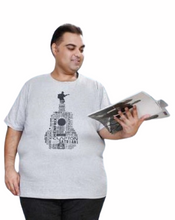 T.T. Mens Plus Size Printed Grey T-Shirts