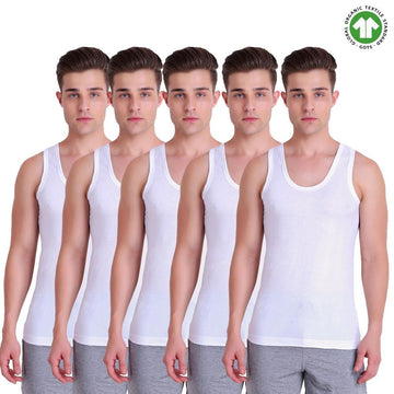 HiFlyers Men Organic Cotton Vest (Pack Of 5)