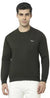 Hiflyers Mens Olive Slim Fit Solid Cotton Fleece Sweatshirt